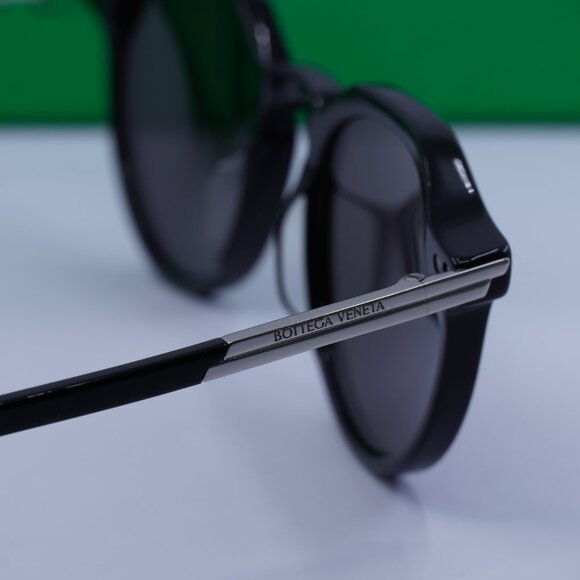Bottega Veneta BV1260S 005 Round Sunglasses - Black/Grey - Picture 9 of 10